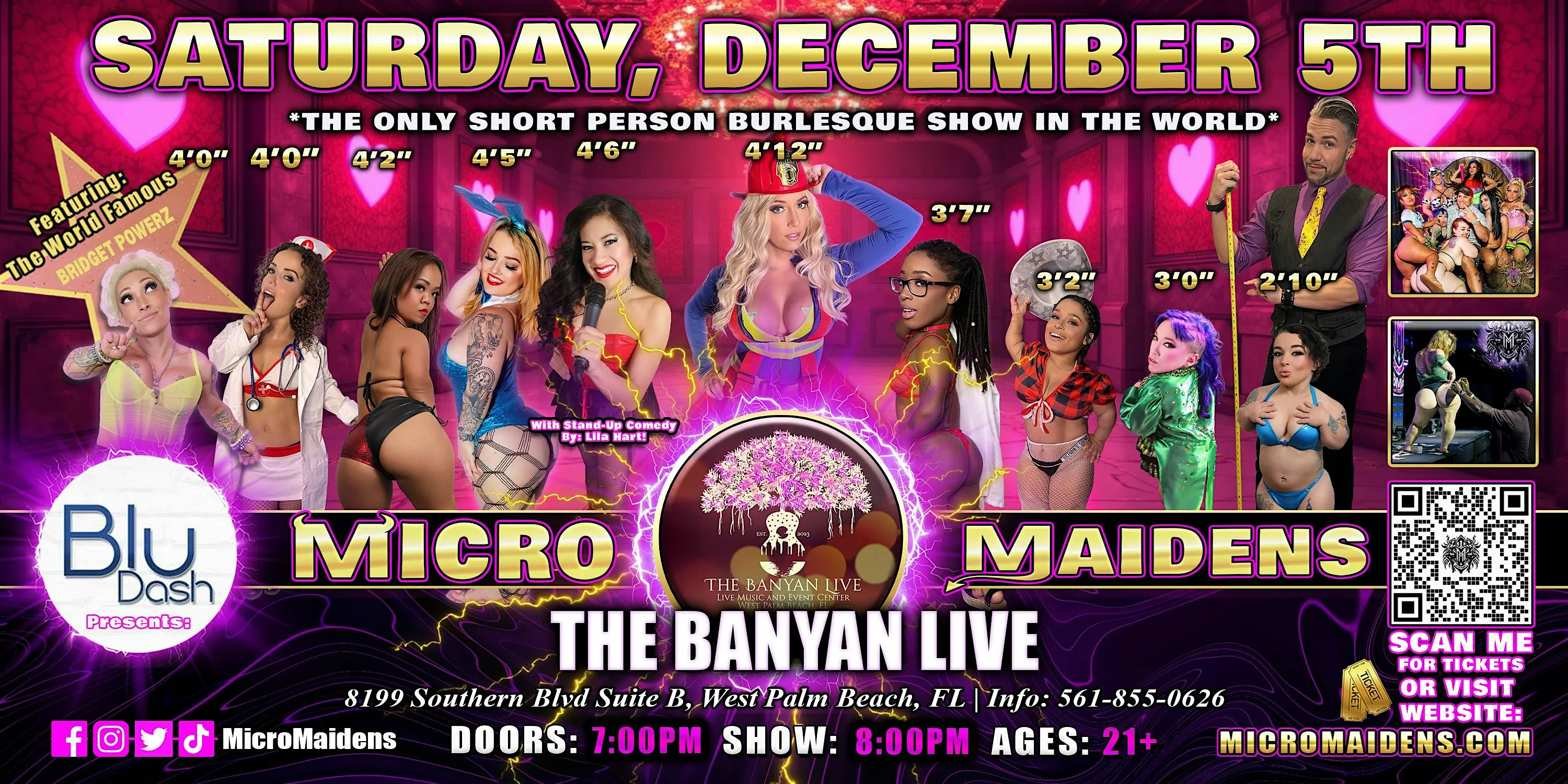 West Palm Beach, FL - Micro Maidens Dwarf Dancers @ The Banyan Live