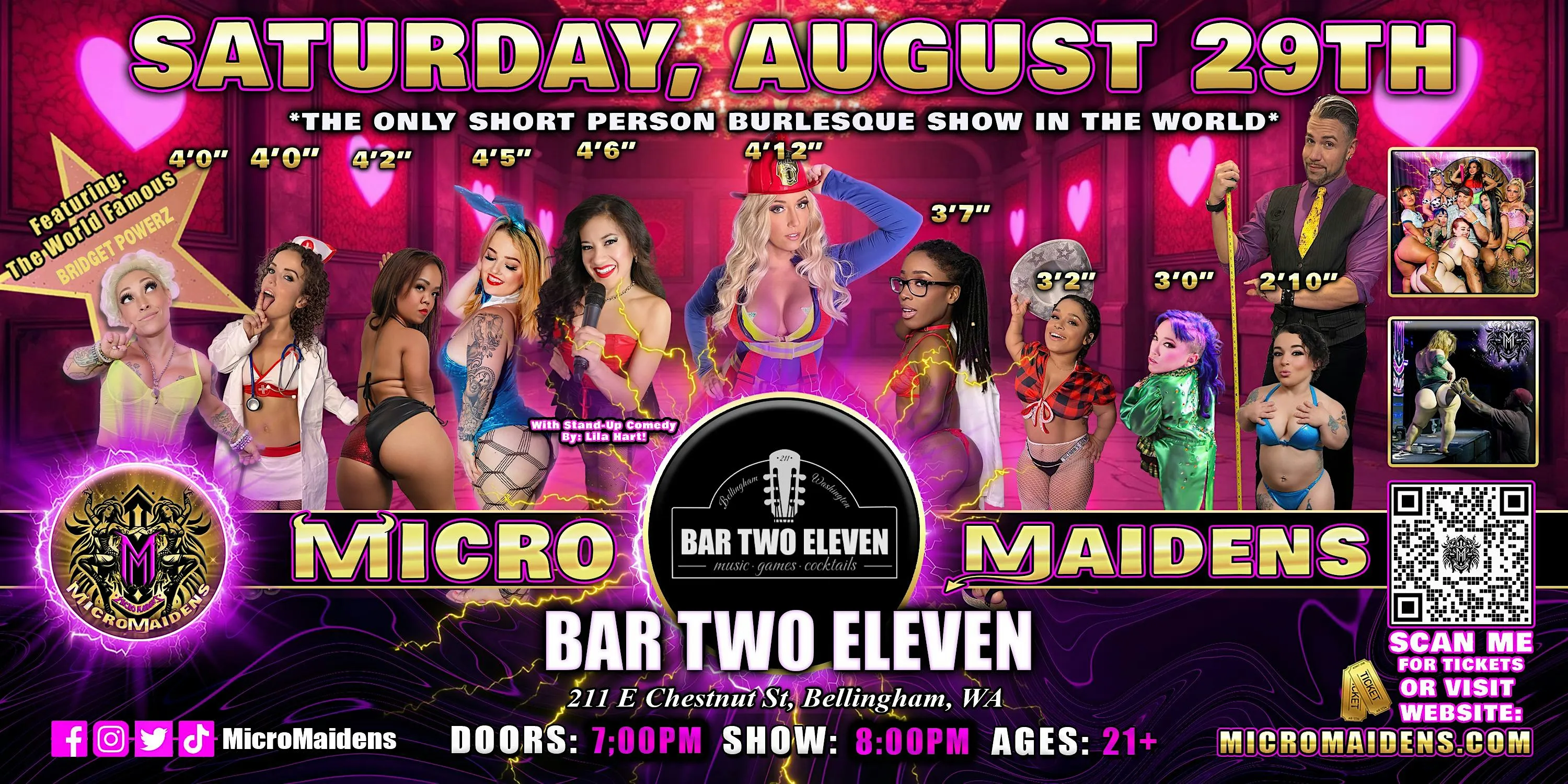 Bellingham, WA - Micro Maidens Dwarf Dancers @ Bar Two Eleven