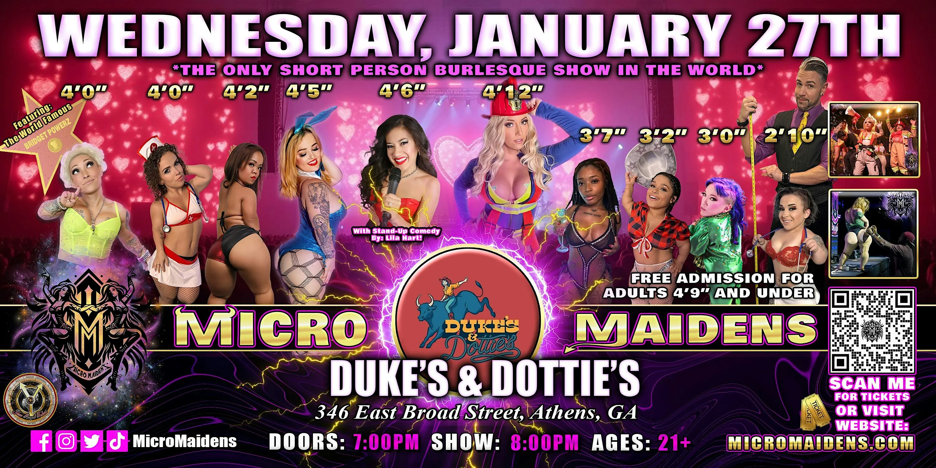 Athens, GA - Micro Maidens Dwarf Dancers @ Duke's & Dottie's