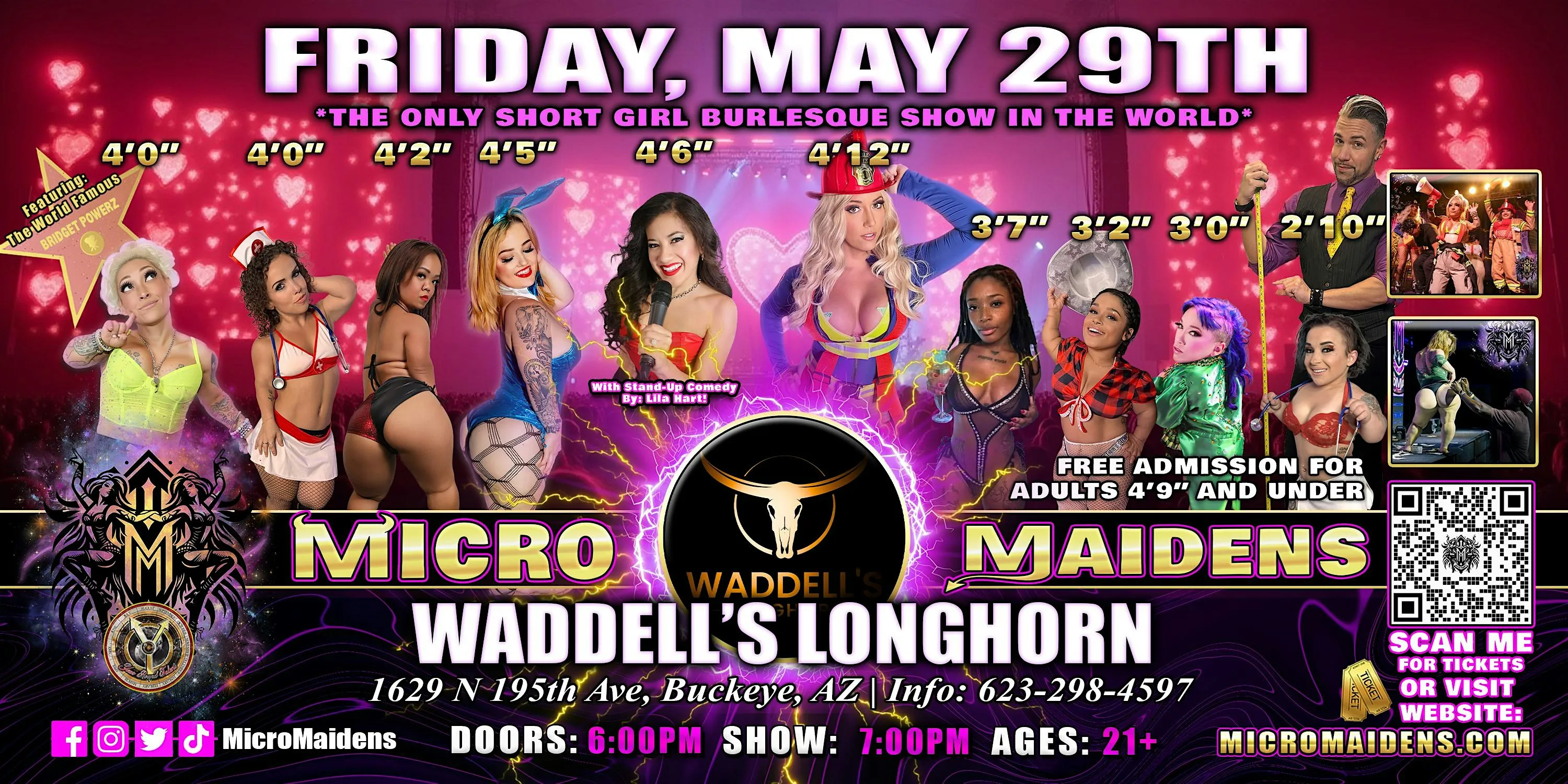 Buckeye, AZ - Micro Maidens Dwarf Dancers @ Waddell's Longhorn flyer