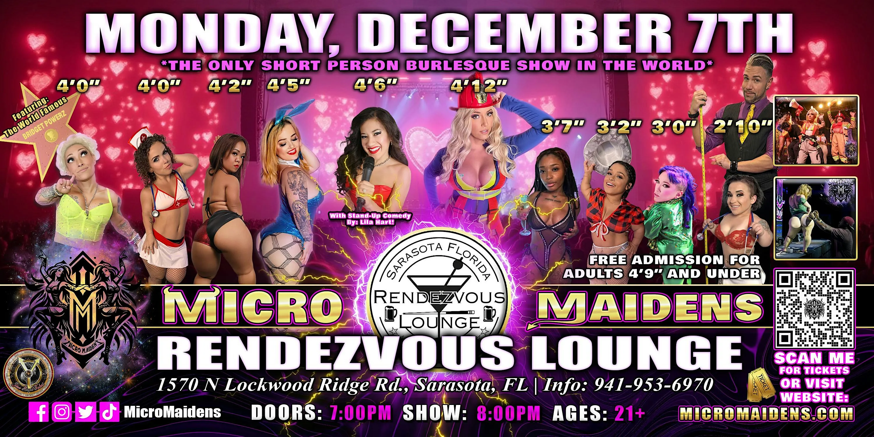 Sarasota, FL - Micro Maidens Dwarf Dancers @ Rendezvous Lounge