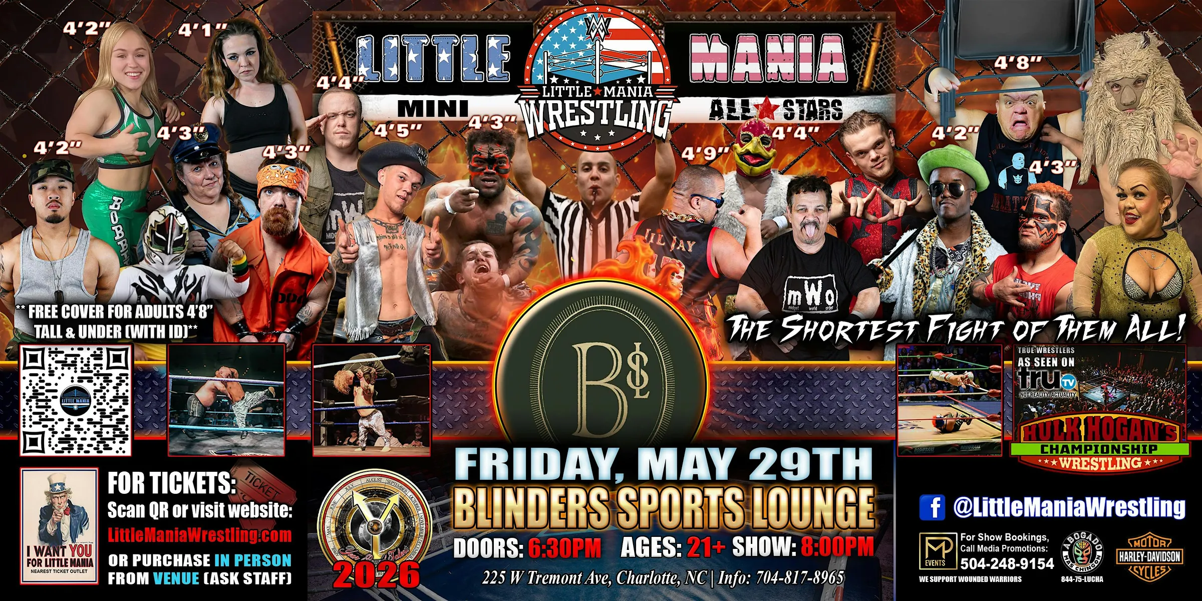 Charlotte, NC - Little Mania Mini Wrestling @ Blinders Sports Lounge