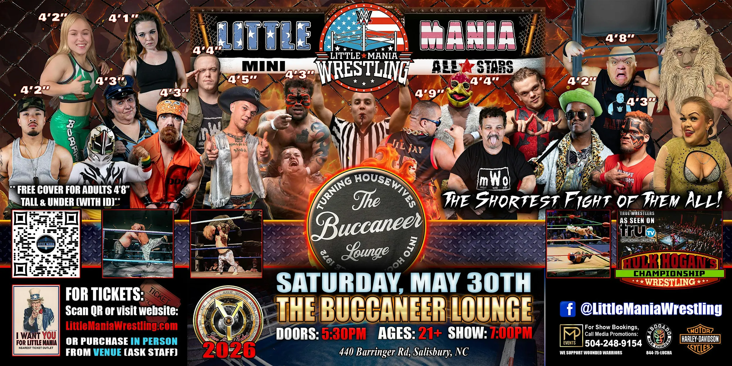 Salisbury, NC - Little Mania Mini Wrestling @ Buccaneer Lounge