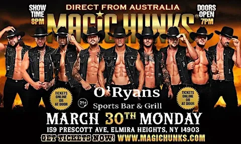 MAGIC HUNKS AUSTRALIA TAKEOVER ELMIRA HEIGHTS, NY USA!!!
